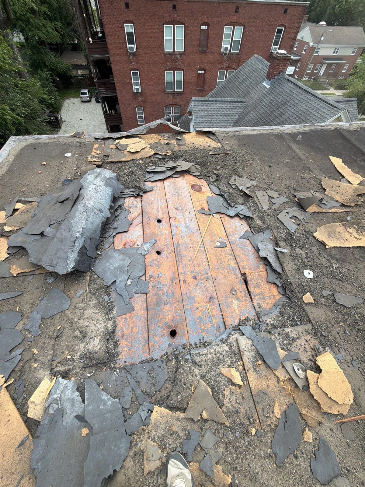 Flat Roofing project in Springfield, MA — job site photo 1