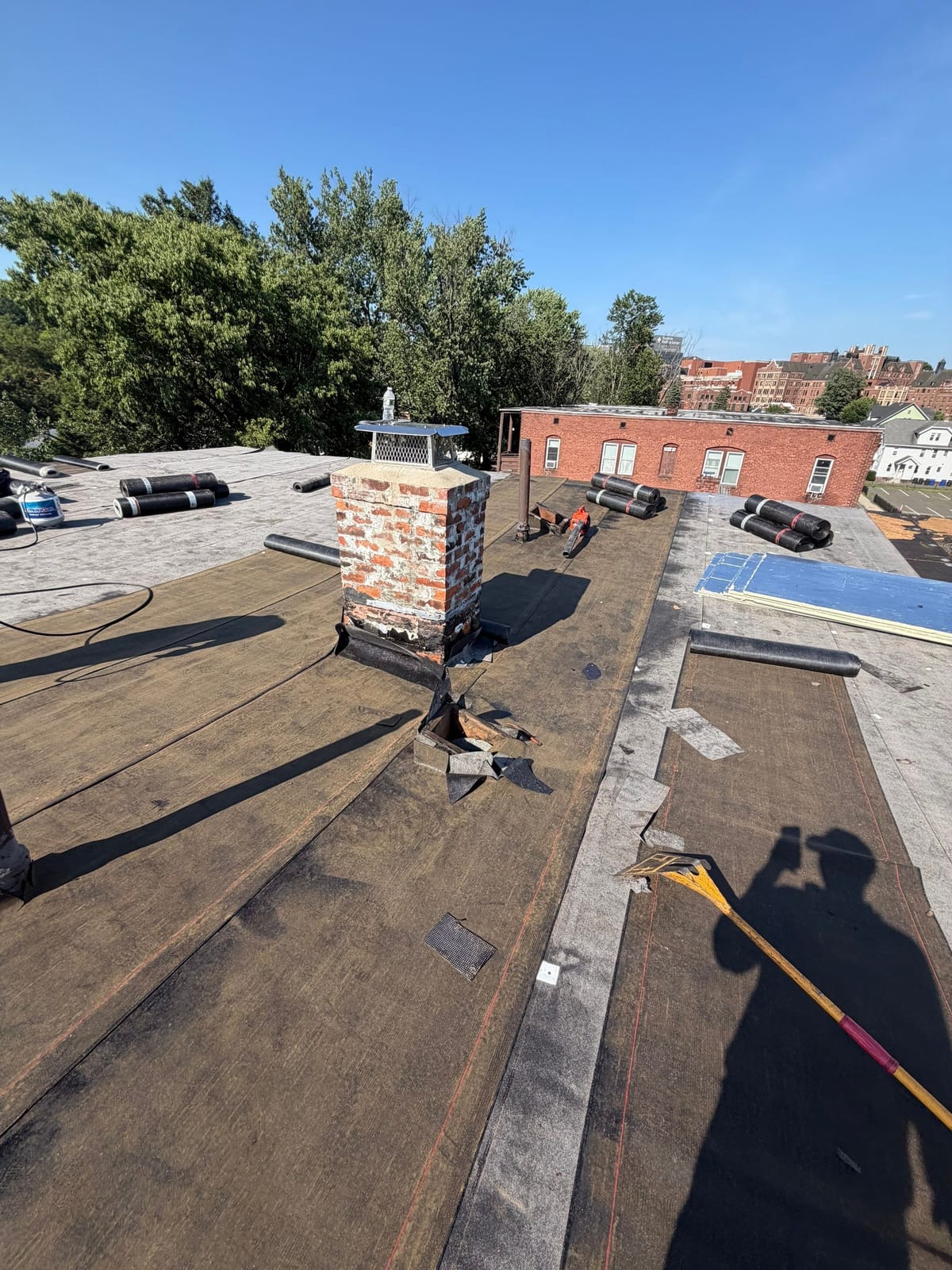 Flat Roofing project in Springfield, MA — job site photo 6