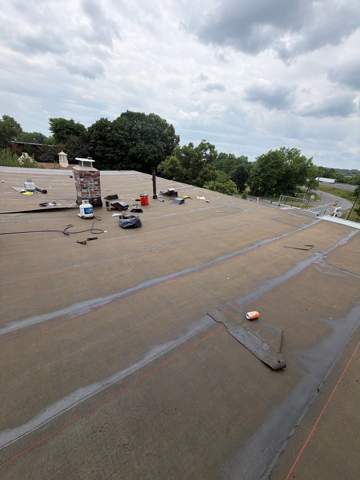 Flat Roofing project in Springfield, MA — job site photo 11